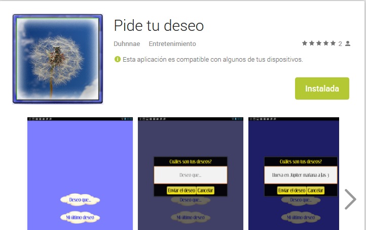 Aplicación android make your wish - Android app developer Duhnnae